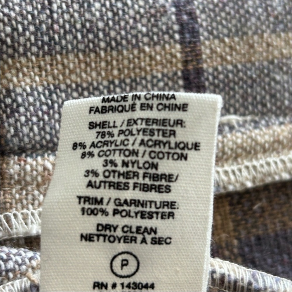 AVEC LES FILLES Womens Plaid Shirt Jacket Shacket Brown Lavender Large fall NWT - Picture 10 of 10